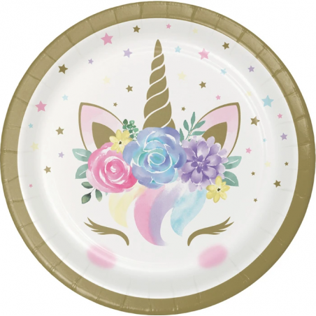 Piatto di Carta 18cm con Unicorno "Unicorn Baby" 8pz Unicorno "Unicorn"