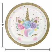 Piatto di Carta 18cm con Unicorno "Unicorn Baby" 8pz Unicorno "Unicorn"