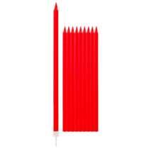 Candelina Stelo 15cm Rosso 12pz Candeline Stelo