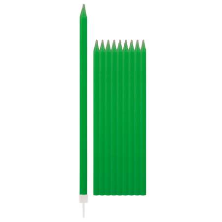 Candelina Stelo 15cm Verde Prato 12pz Candeline Stelo
