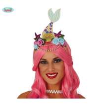 Cerchietto per Capelli con Coda di Sirena Glitterata e Fiorellini Cerchietti e Tiare