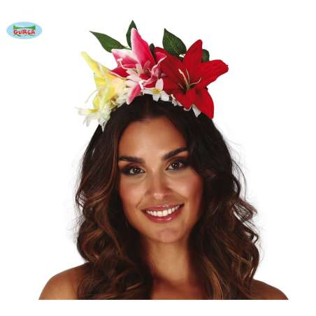 Cerchietto per Capelli Rivestito con Orchidee Accessori Persona Tropicali