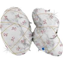 Palloncino in Foil 43" Super Shape Marmorizzato Numero 30 "Marble Rose Gold" Marble Grabo