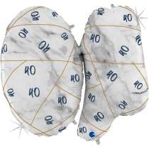 Palloncino in Foil 43" Super Shape Marmorizzato Numero 40 "Marble Blue" Marble Grabo