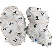 Palloncino in Foil 43" Super Shape Marmorizzato Numero 30 "Marble Black" Marble Grabo