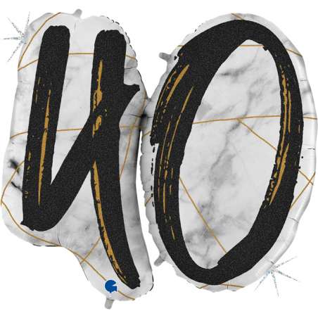 Palloncino in Foil 43" Super Shape Marmorizzato Numero 40 "Marble Black" Marble Grabo