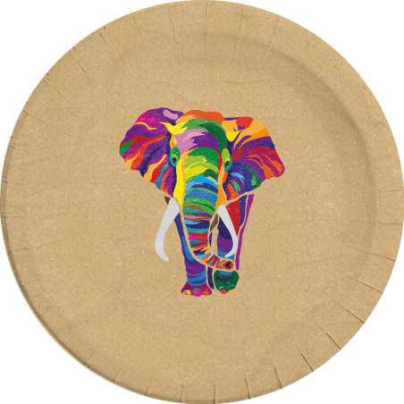 Piatto di Carta 23cm Compostabile Elefante "Elephant" 8pz Elefante "Elephant"