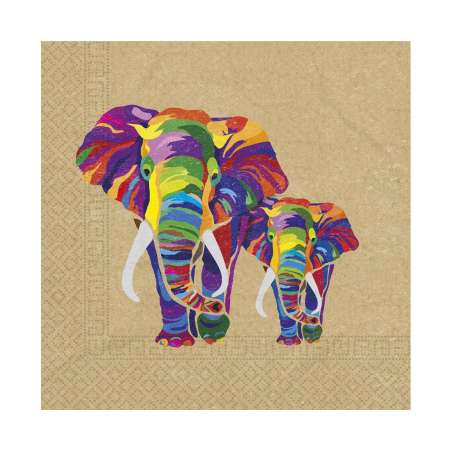 Tovagliolo di Carta 33x33cm con Elefante "Elephant" 20pz Elefante "Elephant"