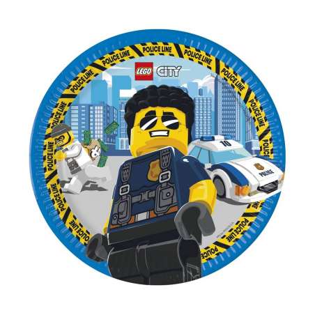 Piatto di Carta 23cm con "Lego City" 8pz Lego City