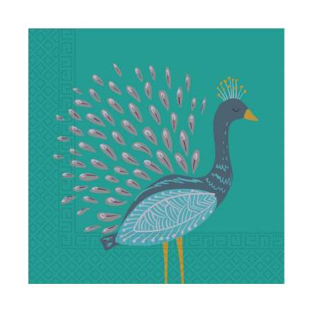 Tovagliolo di Carta 33x33cm con Pavone "Peacock" 20pz Pavone "Peacock"