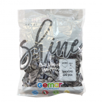 Palloncino in Lattice 5" AB50 Antracite "Shiny Space Grey 090" 100pz Gemar Shiny "Round"