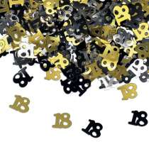 Confetti in Plastica Sagomati N.18 Nero, Oro e Argento 15gr Confetti Eventi e Festività