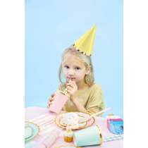 Cappellino a Cono Macaron e Oro Assortito 6pz Trombette e Cappellini