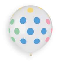 Palloncino in Lattice 19" GS150 Trasparente con Pois Macaron 25pz Gemar Pois "Polka Dots"