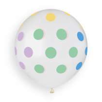 Palloncino in Lattice 19" GS150 Trasparente con Pois Macaron 25pz Gemar Pois "Polka Dots"