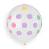 Palloncino in Lattice 19" GS150 Trasparente con Pois Macaron 25pz Gemar Pois "Polka Dots"