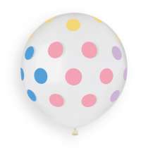 Palloncino in Lattice 19" GS150 Trasparente con Pois Macaron 25pz Gemar Pois "Polka Dots"
