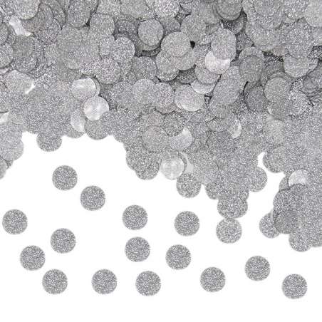 Confetti in Plastica Tondi Glitter Argento 20gr Confetti Tondi
