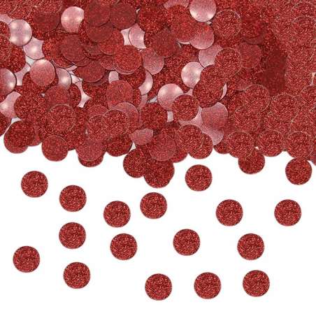 Confetti in Plastica Tondi Glitter Rosso 20gr Confetti Tondi