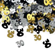 Confetti in Plastica Sagomati N.30 Nero, Oro e Argento 15gr Confetti Eventi e Festività