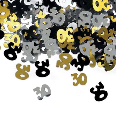 Confetti in Plastica Sagomati N.30 Nero, Oro e Argento 15gr Confetti Eventi e Festività