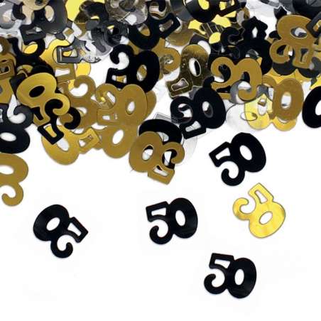 Confetti in Plastica Sagomati N.50 Nero, Oro e Argento 15gr Confetti Eventi e Festività