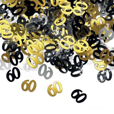 Confetti in Plastica Sagomati N.60 Nero, Oro e Argento 15gr Confetti Eventi e Festività