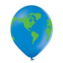 Palloncino in Lattice 12" Globo Blu "Globe" 50pz Cielo e Universo