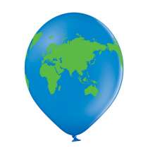 Palloncino in Lattice 12" Globo Blu "Globe" 50pz Cielo e Universo