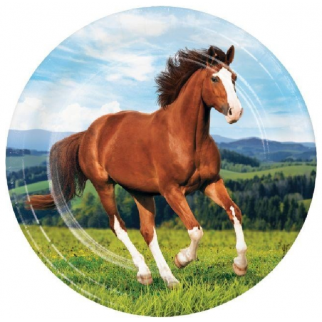 Piatto di Carta 23cm Cavallo "Horse and Pony" 8pz Festa Tema Cavallo "Horse"