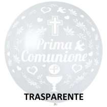 Palloncino in Lattice 31" GS220 Trasparente e Scritta Bianca "Prima Comunione" Gemar "Religious Celebrations"