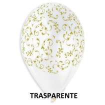 Palloncino in Lattice 12" GS110 Trasparente con Stampa Filigree Oro 100pz Gemar "Wedding/Anniversary"
