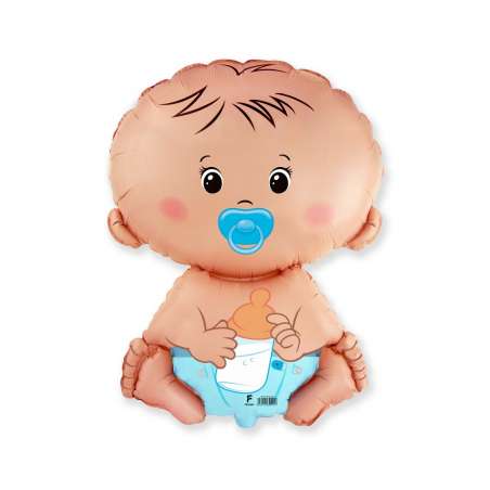 Palloncino in Foil 14" Mini Shape Bimbo "Baby Boy" Nascita e Battesimo