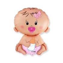 Palloncino in Foil 14" Mini Shape Bimba "Baby Girl" Nascita e Battesimo