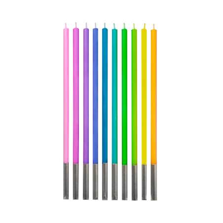 Candelina Stelo 14.5cm Multicolor 10pz Candeline Stelo
