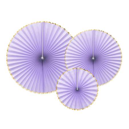 Rosoni Decorativi Lilla e Oro Metallizzato "Yummy" 3pz Festa Tema Macaron