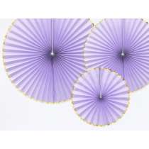 Rosoni Decorativi Lilla e Oro Metallizzato "Yummy" 3pz Festa Tema Macaron