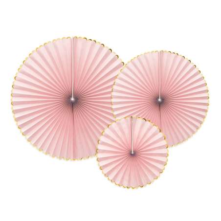 Rosoni Decorativi Rosa e Oro Metallizzato "Yummy" 3pz Festa Tema Macaron