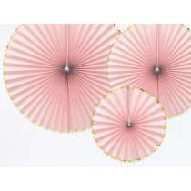 Rosoni Decorativi Rosa e Oro Metallizzato "Yummy" 3pz Festa Tema Macaron