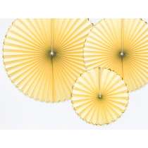 Rosoni Decorativi Giallo e Oro Metallizzato "Yummy" 3pz Festa Tema Macaron