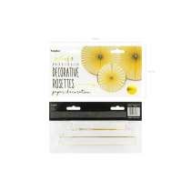 Rosoni Decorativi Giallo e Oro Metallizzato "Yummy" 3pz Festa Tema Macaron