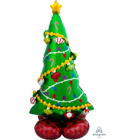 Palloncino in Foil 59" AirLoonz Albero Natale "Christmas Tree" Standups ad Aria "No Elio"