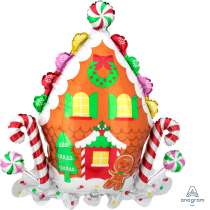 Palloncino in Foil 30" Super Shape Casa di Marzapane "Gingerbread House" Natale