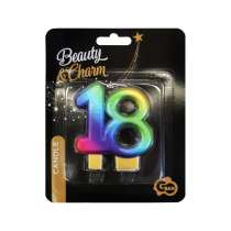 Candelina N.18 Multicolor Metallizzato "Galaxy" Accessori e Palloncini 18° Compleanno
