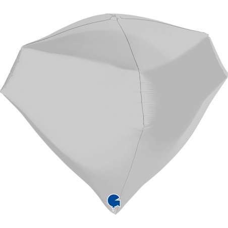 Palloncino in Foil 18" Gemma 4D Bianco Satinato "Gem" Solid Color "Gemma"