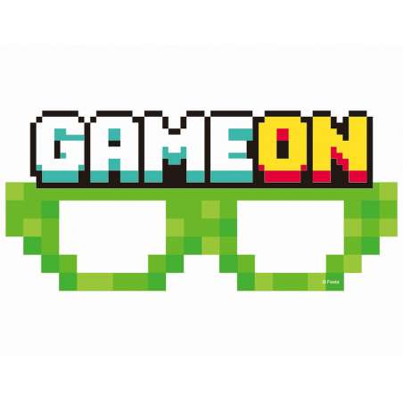 Maschera di Carta Sagomata Occhiali "Game On" 6pz Addobbi e Accessori Videogiochi