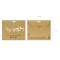 Banner Happy Birthday Oro 62cm Festoni Buon Compleanno