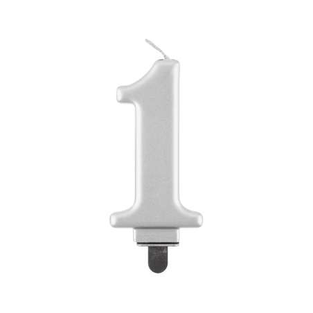 Candelina 8cm Argento Metallizzato N.1 Argento Metallizzato 8cm