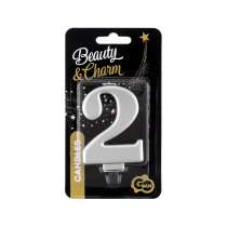 Candelina 8cm Argento Metallizzato N.2 Argento Metallizzato 8cm