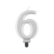 Candelina 8cm Argento Metallizzato N.6 Argento Metallizzato 8cm